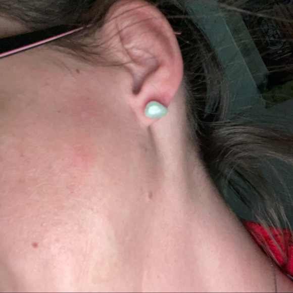 🆕 Handmade Raw Jade Sterling Silver Stud Earrings - Picture 13 of 14